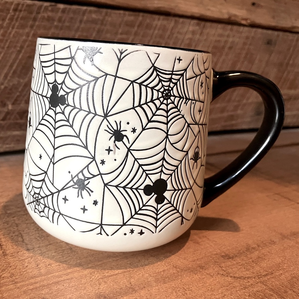Large Disney Mickey Mouse Halloween spider web mug - new